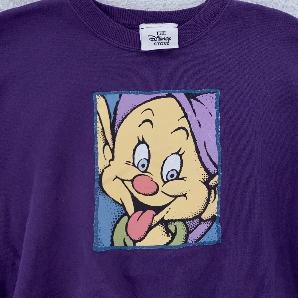 Vintage Snow White Dopey Dwarf Disney Store Sweatshirt Mens Small Movie 90s